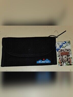 New KAVU Men's Black Canvas Wallet NWT